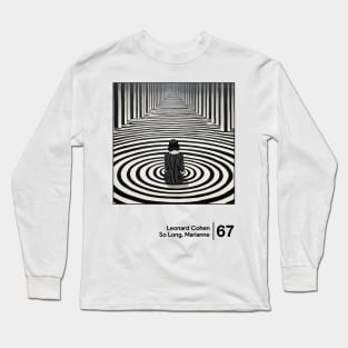 Leonard Cohen - Minimalist Artwork Design Long Sleeve T-Shirt